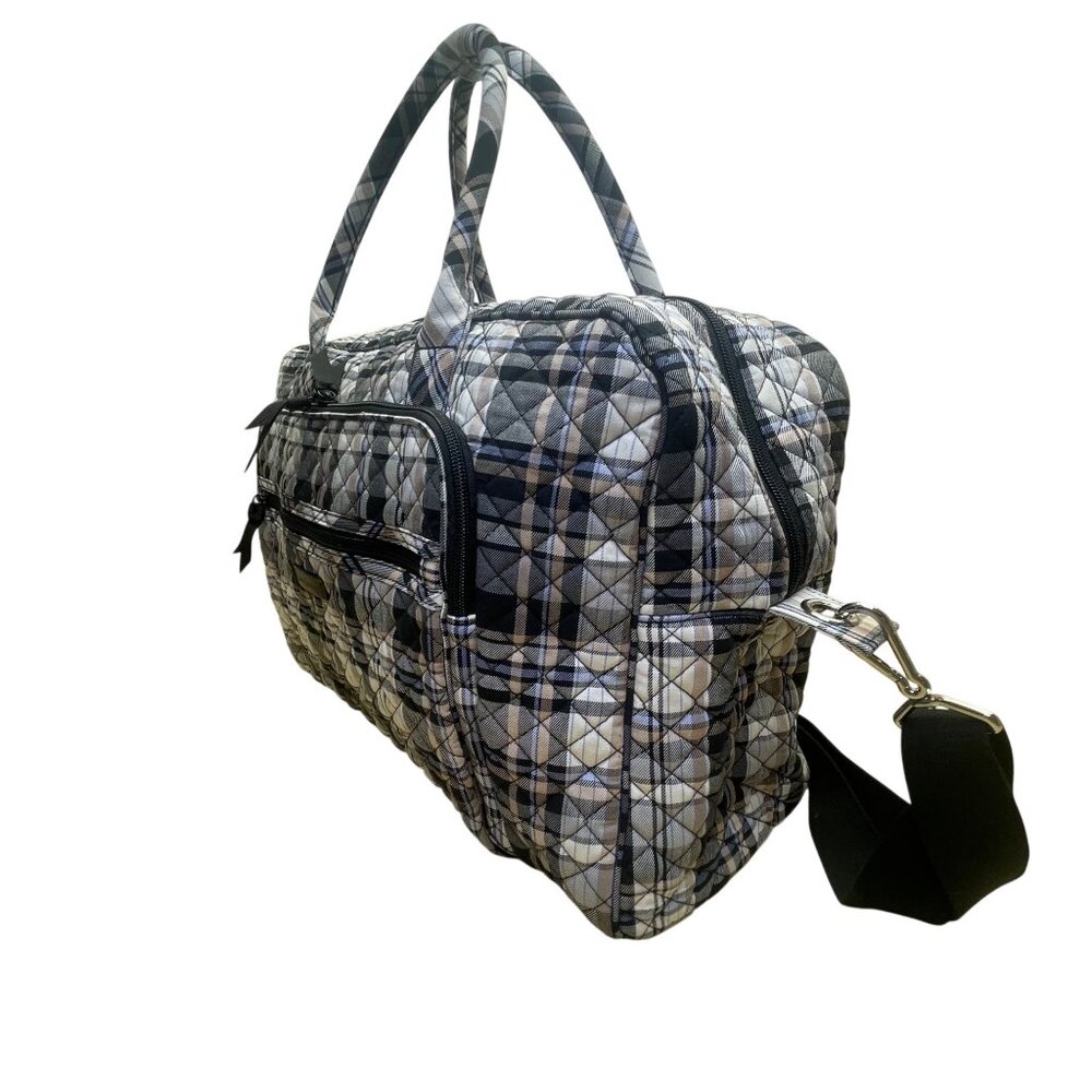 Vera Bradley Women’s Plaid Quilted With Adjustable Strap Weekender Travel Bag - Picture 2 of 12